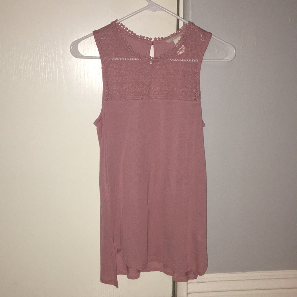 Pink high neck flowy top